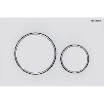 Кнопка змиву SIGMA 20 round, подвійний змив, пластик, легкоочисна поверхня, білий матовий / хром глянець 115.882.JT.1 фото