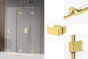 Душова кабіна прям. AVEXA GOLD SHINE 100x90x200 R скло clear ACTIVE SHIELD 6мм EXK-2138 фото