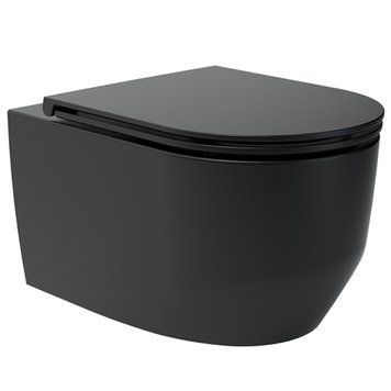 3030140B ART 3.0 Підвісний безобідковий унітаз з кришкою soft-close, Vortex Flush, чорний мат 3030140B фото