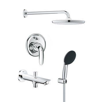 Душова система Grohe Vitalio Start 250 з виливом для ванни та змішувачем Euroeco UA32747R3 CV036746 фото