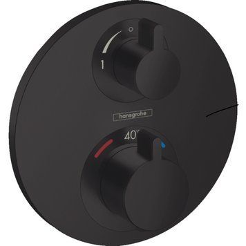 Термостат прихованого монтажу Ecostat S, запірно-перемикаючий вентиль, 2-ох режимний, Matt Black (15758670) 15758670 фото