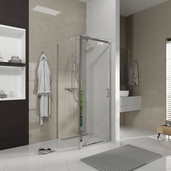 Душові двері відкривні, одноелементні Line Pro 800 мм, chrome, скло 6мм clear 1538162203 фото