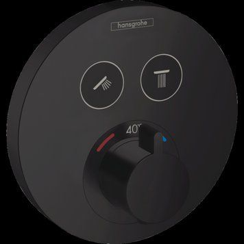 Термостат прихованого монтажу ShowerSelect S на 2 клавіші Matt Black (15743670) 15743670 фото