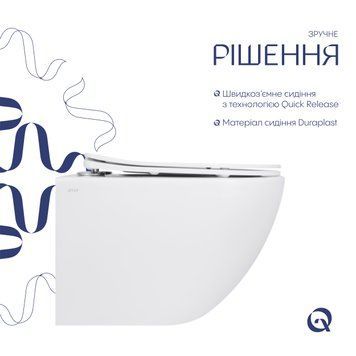 Унітаз підвісний Qtap Jay безободковий Ultra Quiet з сидінням Soft-close QT07335177W SD00050899 фото