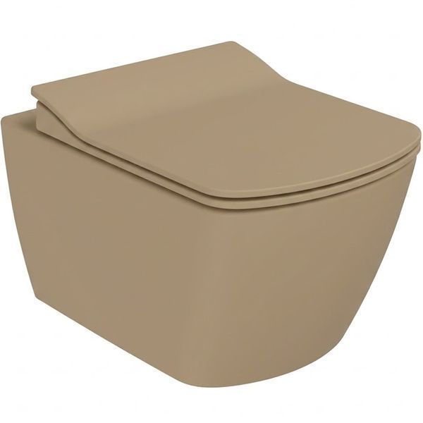 EG321-11CM00E-0000 ELEGANT Унітаз з кришкою підвісний безобідковий, Cappucino Matt EG321-11CM00E-0000 фото