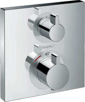 Термостат прихованого монтажу Ecostat Square запірно-перемикаючий двохрежимний, Chrome (15714000) 15714000 фото