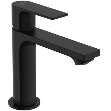 Змішувач Rebris E 110 Coolstart EcoSmart+ для умивальника з донним клапаном pop-up, Matt Black (72589670) 72589670 фото