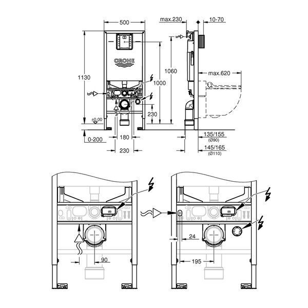 Інсталяція для унітаза Rapid SLX (39598000), Grohe 39598000 фото