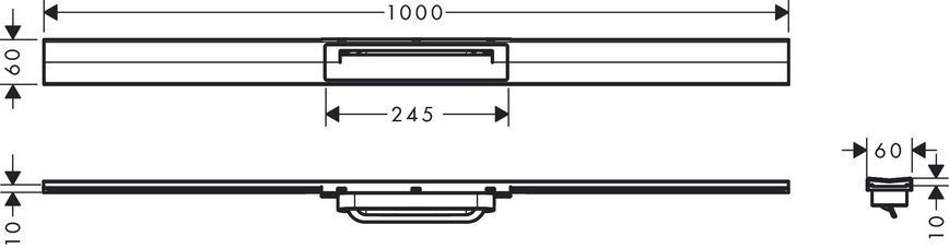 Верхня частина "RainDrain Flex" для душового трапу 1000 мм Brushed Stainless Steel (56046800) 56046800 фото