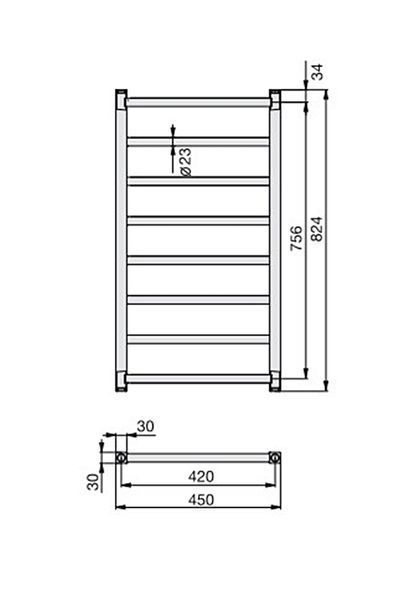 Рушникосушка STALOX 824х450 нержавійка RAL9016 White (STX-080-045) STX-080-045 фото