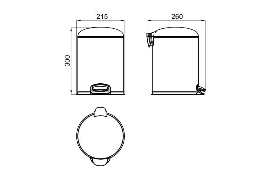 ROUND, Відро для сміття, brushed stainless steel (100298639) 100298639 фото