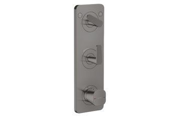 Термостат Axor Citterio C Cubic cut 380/120 для 2-х споживачів, Polished Black Chrome (49701330) 49701330 фото