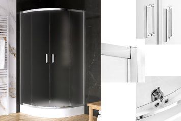 Душова кабіна півкругла SUVIA 2D R55 90x90х190 скло satin ACTIVE SHIELD 5мм K-5120 фото