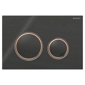 Кнопка змиву SIGMA 50 round (Ex21),подвійний змив, червоне золото/чорний 115.650.SJ.1 фото