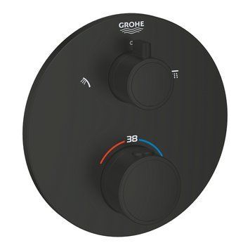 GROHTHERM термостат для душу з перемикачем на 2 положення ванна/ душ, ПМ, колір чорний матовий 1022082430 фото