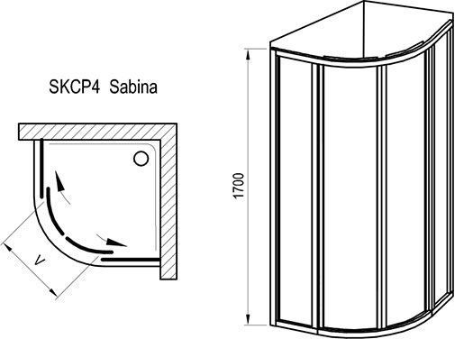 Душова кабіна напівкругла SUPERNOVA SKCP4-80 SABINA Pearl, (31144V10011) RAVAK 31144V10011 фото