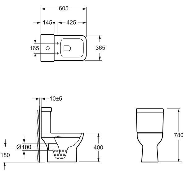 3590021 BASIC Унітаз-компакт обідковий з кришкою soft-close, білий глянець 3590021 фото