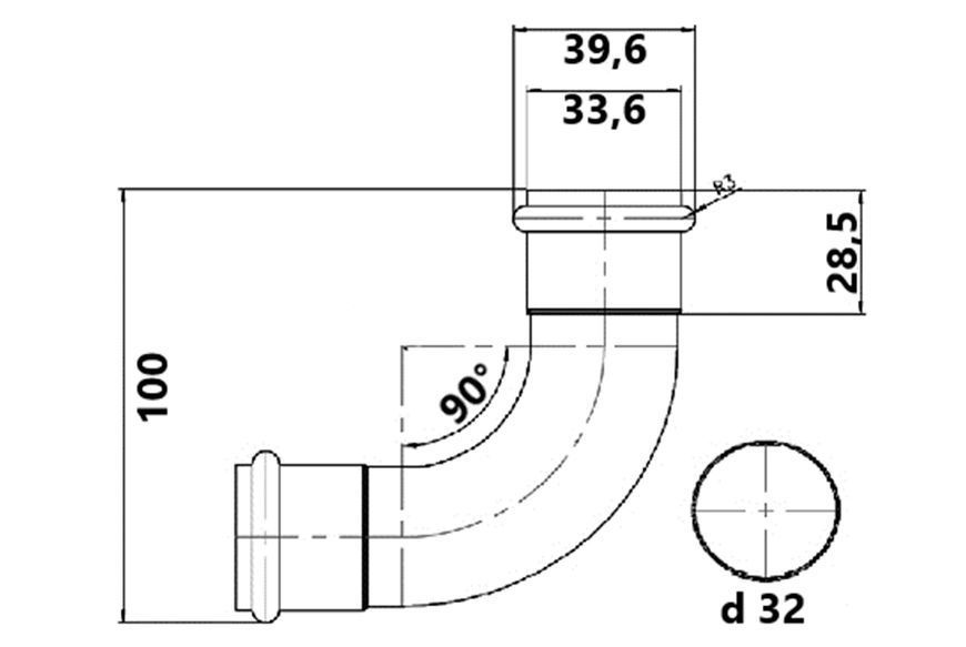 Коліно 32x32 латунь RS13 RS13 фото