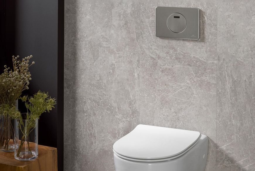 I-COMFORT LINE, Кнопка змиву одинарна, I-SMART, з ІЧ-системою, brushed stainless steel (100290711) 100290711 фото