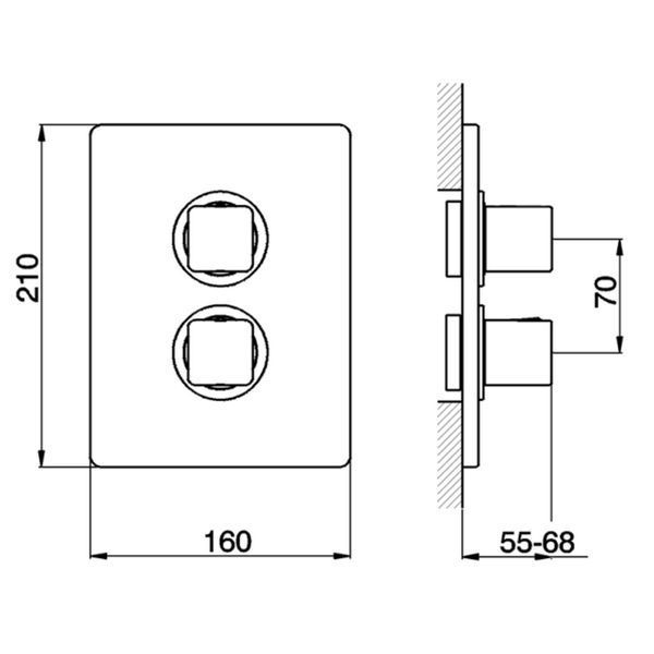 CU018100.2F CUBIC Зовнішня частина термостата для душу, Brushed Nickel CU018100.2F фото