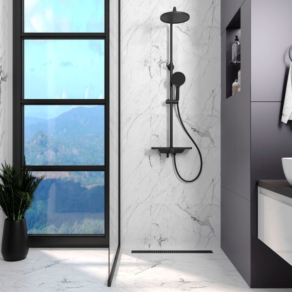 Трап лінійний AQUA 70cм та решіткою Line mattblack 1901150613 фото