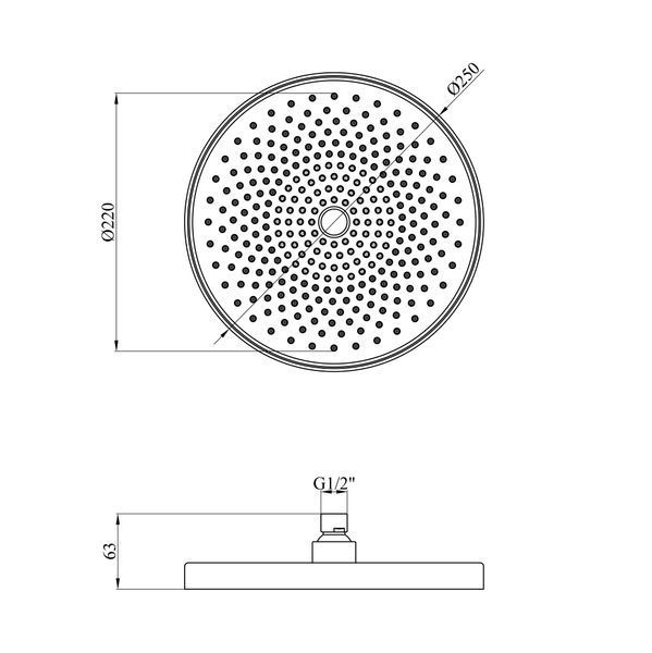 Лійка для верхнього душу Kroner Element 2801562915Z-3801 CV036157 фото