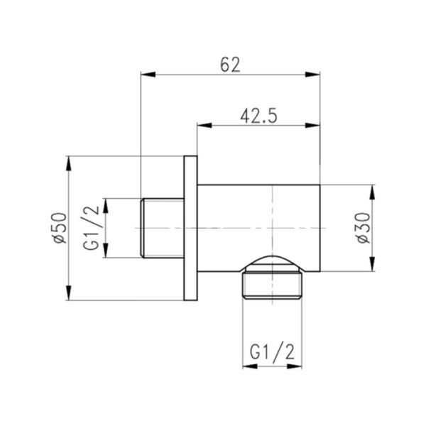 Акційний набір Qtap 1+1=3: Підключення для шлангу Spojeni Matt Black, округле QTCRBB030 SD00056274 фото