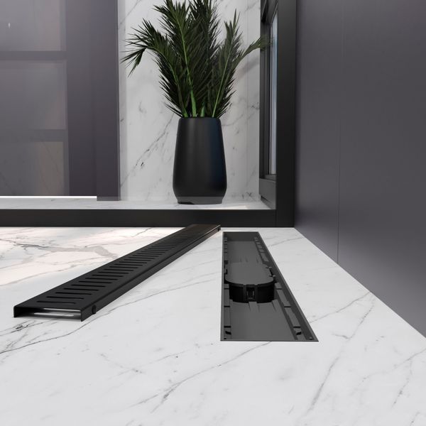 Трап лінійний AQUA 70cм та решіткою Line mattblack 1901150613 фото