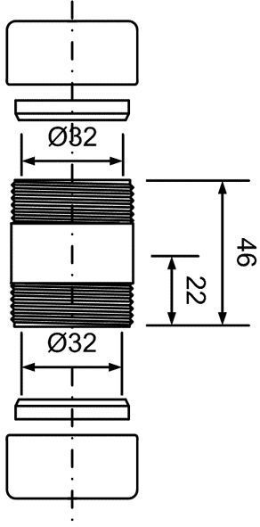 З'єднання 32х32 mm 32G-CB 32G-CB фото