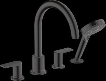 Змішувач Vernis Shape врізний на край ванни на 4 отвори Matt Black (71459670) 71459670 фото