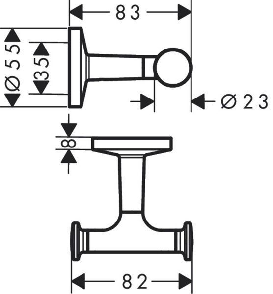 Гачок подвійний 8.3 х2.3 x 8.2 см Axor Universal Circular, Brushed Bronze (42812140) 42812140 фото