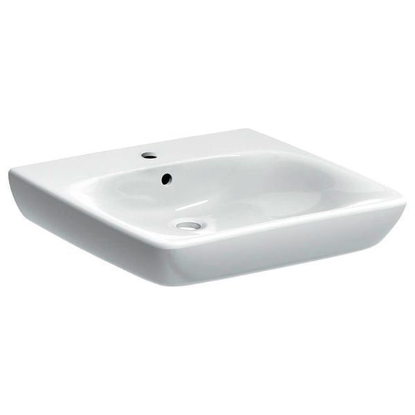501.461.00.7 Selnova Comfort Умивальник 55см для людей з обмеженими фізичними можливостями, з 1 отв.під змішувач та переливом, білий глянець 501.461.00.7 фото