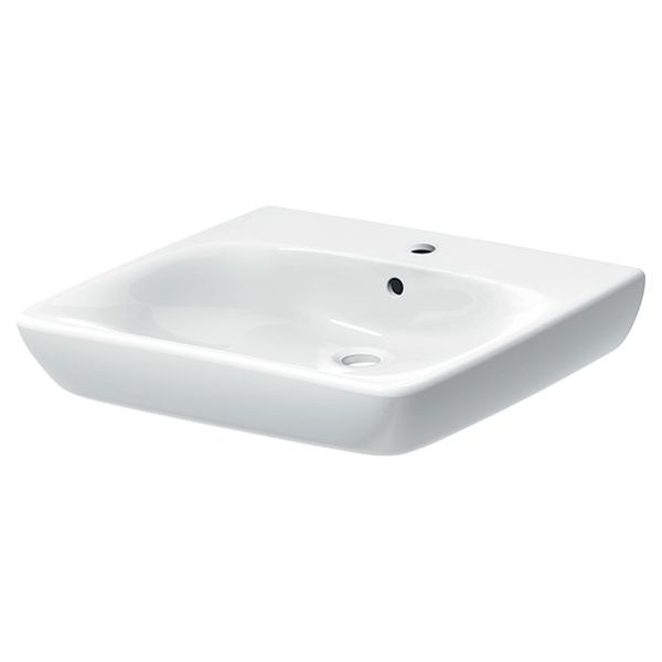 501.461.00.7 Selnova Comfort Умивальник 55см для людей з обмеженими фізичними можливостями, з 1 отв.під змішувач та переливом, білий глянець 501.461.00.7 фото