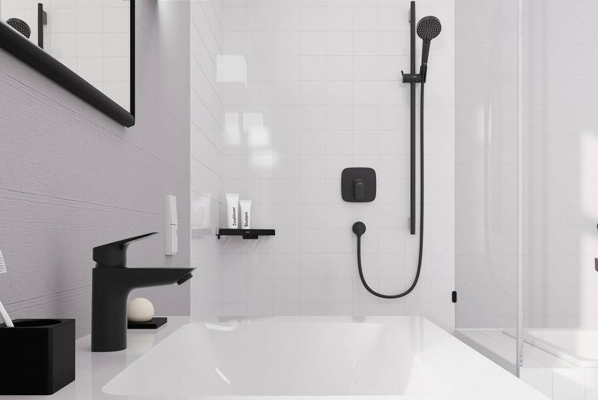 Змішувач Logis 100 Coolstart для умивальника, Matt Black (71102670) 71102670 фото