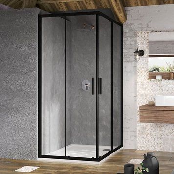 Душова кабіна BLSRV2-80 Transparent Black RAVAK X1LM40300Z1 фото
