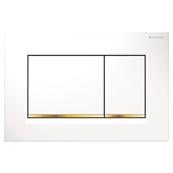 Кнопка змиву SIGMA 20 square (Ex30), 3/6, пластик, білий/позолота/білий 115.883.kk.1 фото
