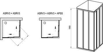 Душова кабіна ASRV3-90 198 Білий GRAPE 15V701R2ZG фото