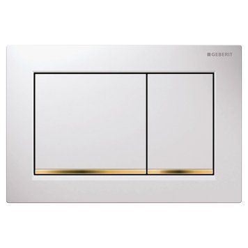 Кнопка змиву OMEGA 20 square (ex 30), пластик, білий/позолота/білий (115.080.KK.1) 115.080.KK.1 фото