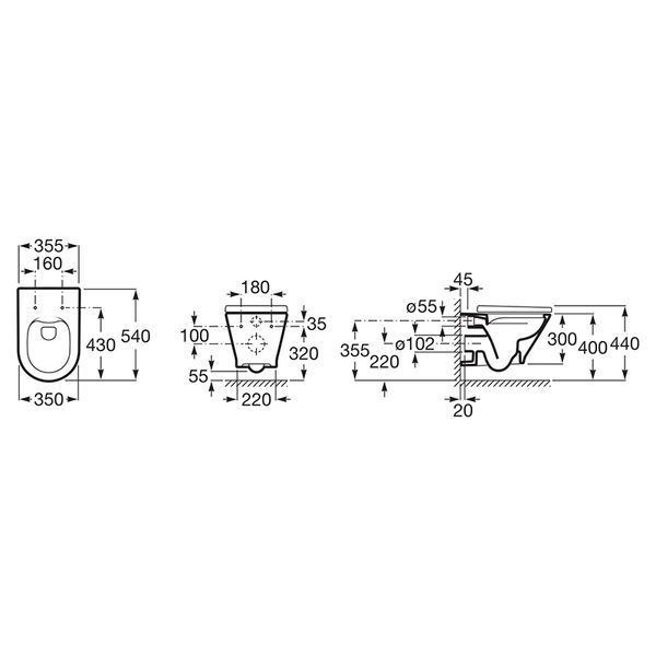 Унітаз підвісний Gap Round Rimless з кришкою Slim Soft Close (A34H0N8000), Roca A34H0N8000 фото