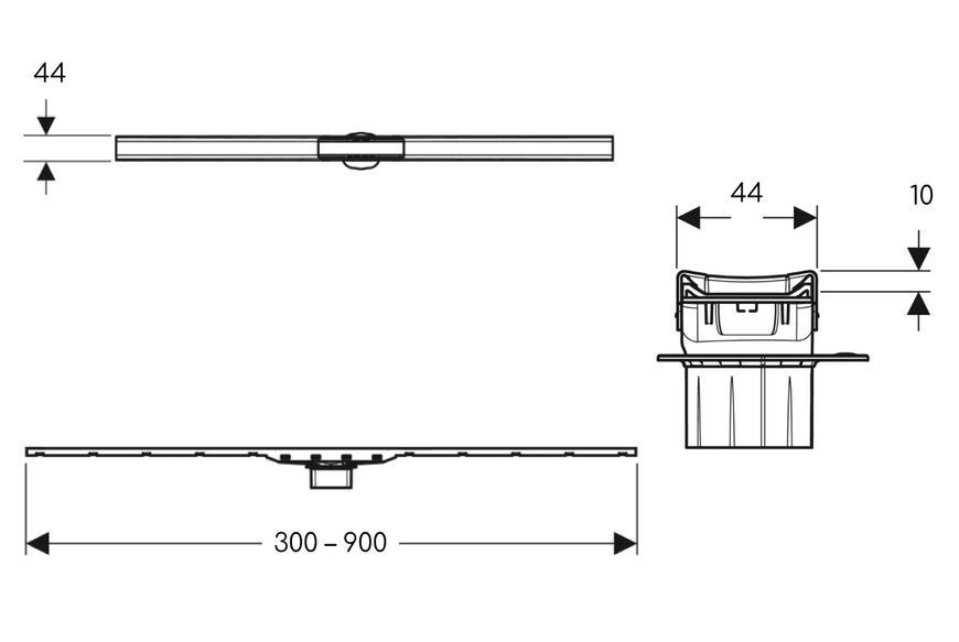Дренажний канал CleanLine80, нержавіюча сталь мат. L30-90см 154.440.KS.1 154.440.KS.1 фото