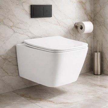 DBS71051111W Balance Square Підвісний безобідковий унітаз з кришкою soft-close, Vortex Flush, білий глянець DBS71051111W фото