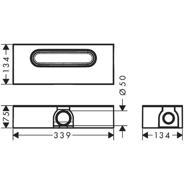 Прихована частина AXOR для душових трапів uBox universal d50 (01005180) 01005180 фото