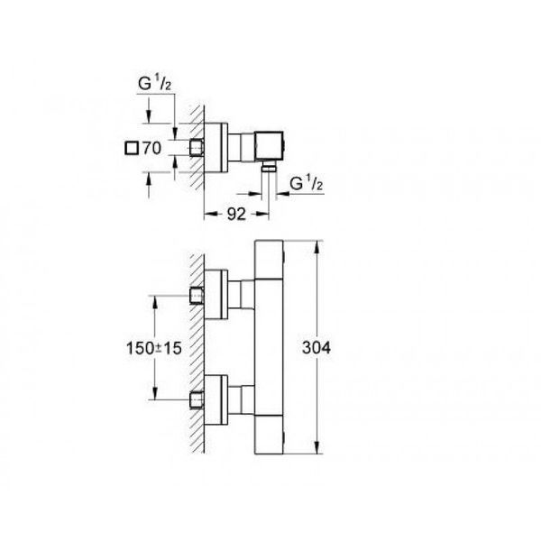 Змішувач для душу Grohtherm Cube (34488000), Grohe 34488000 фото