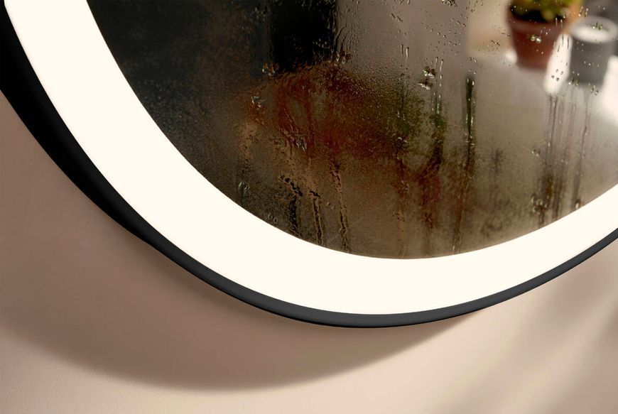 Xarita Lite S кругле дзеркало із LED підсвіткою по периметру 900/30, Matt Black (54967670) 54967670 фото
