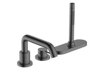 Змішувач Tecturis S врізний на край ванни 3 отв з sBox, Brushed Black Chrome (73447340) 73447340 фото
