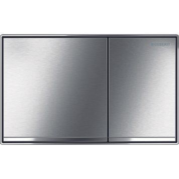 Кнопка змиву SIGMA 60, подвійний змив, урівень, легкоочисна поверхня, хром матовий/ хром глянец 115.640.GH.1 фото