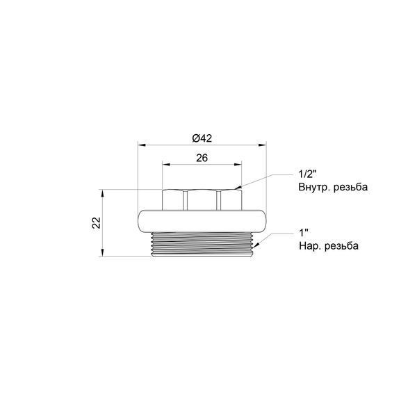 Футорка радіаторна Thermo Alliance Standart 1"х1/2" ліва SD11515S SD00004608 фото