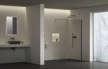 Душова кабіна Walk-In Air Чорний 90 Transparent Ravak GW9W70300Z1C фото