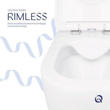 Унітаз підвісний Qtap Jay безобідковий з сідінням Soft-close QT07335176W SD00036224 фото
