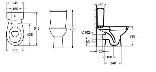 Компакт Brava з кришкою дюропласт soft-close A34D134000 Roca A34D134000 фото
